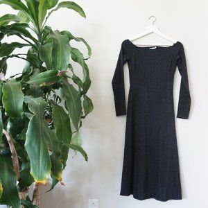 Black midi dress with glitter (with tags)